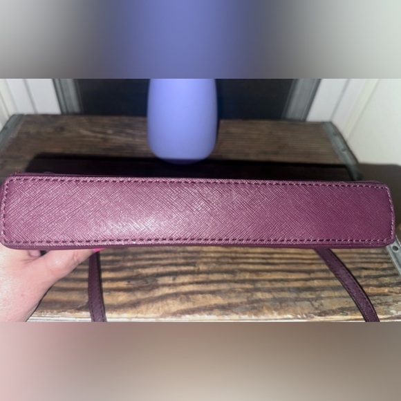 KATE SPADE Saffiano Leather Maroon Cedar Street Crossbody Bag Polkadot NWOT - Picture 10 of 12